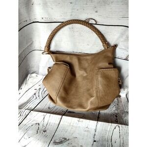 MIZTIQUE Grace Hobo light brown vegan leather large tote shoulder bag braided